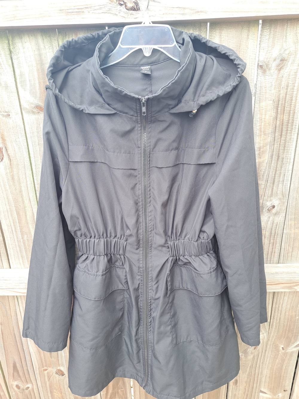 EMERY ROSE Women’s Black Hooded Anorak Jacket